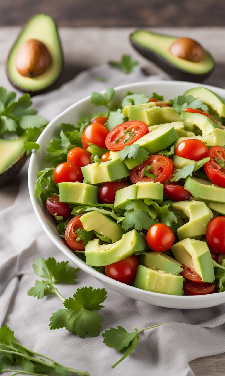 Family Enjoying Avocado Salad at Home