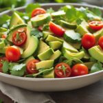 Fresh Avocado Salad in a White Bowl