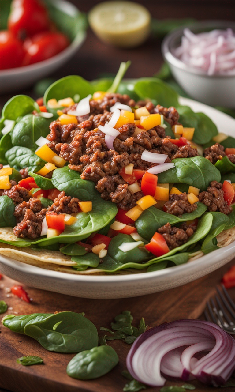 Family gathering around the table enjoying the homemade Spinach Taco Salad