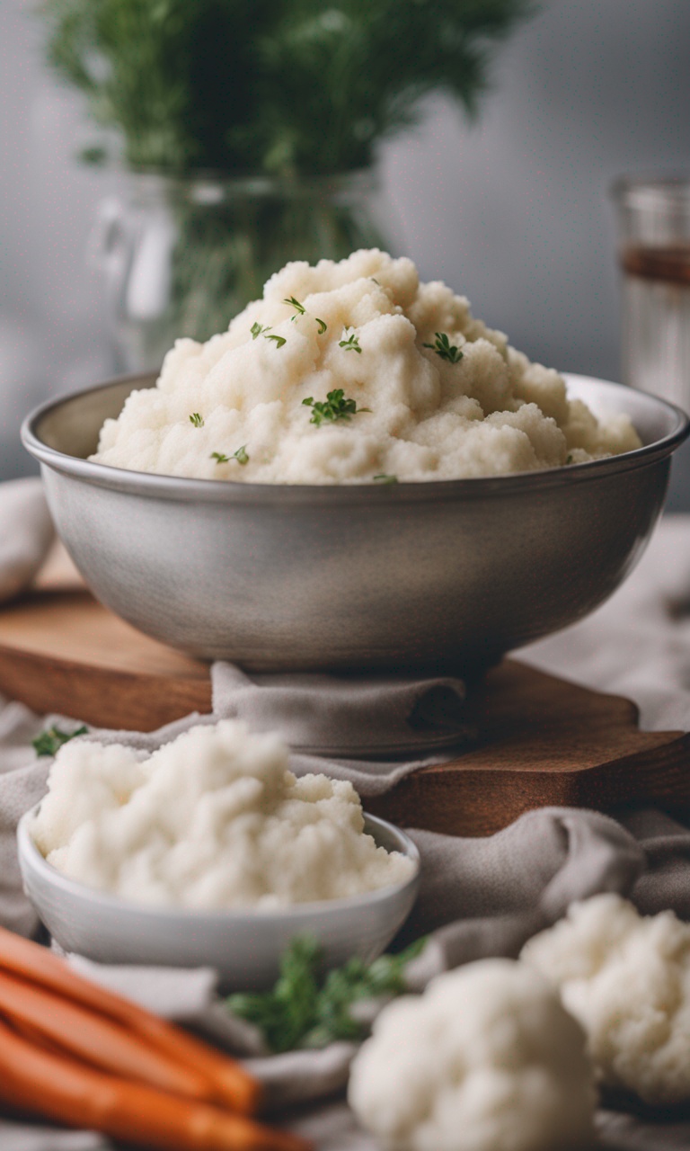 Mashed Cauliflower in a bowl