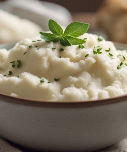 Mashed Cauliflower in a bowl