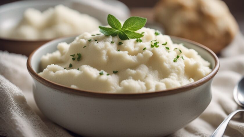 Mashed Cauliflower in a bowl